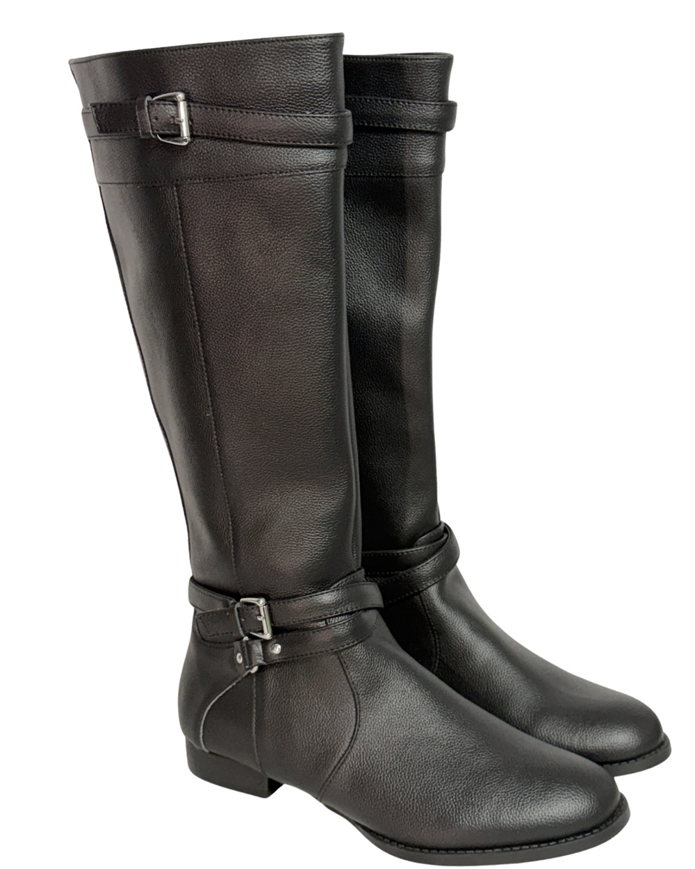 Comfortview Sz 9W Wide Calf Janis Tall Riding Boots Black Leather Equestrian